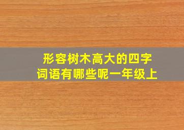 形容树木高大的四字词语有哪些呢一年级上