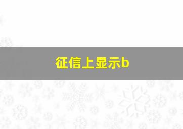 征信上显示b