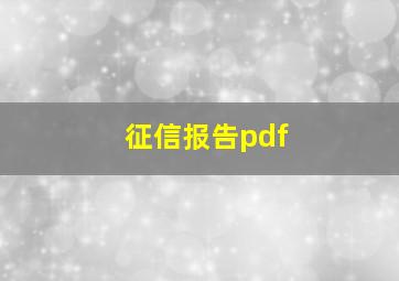 征信报告pdf