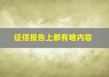 征信报告上都有啥内容