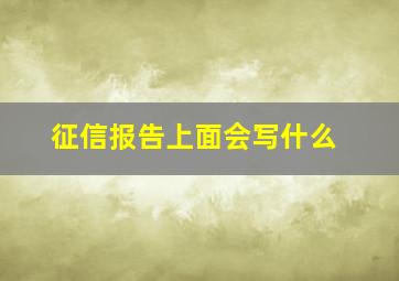 征信报告上面会写什么