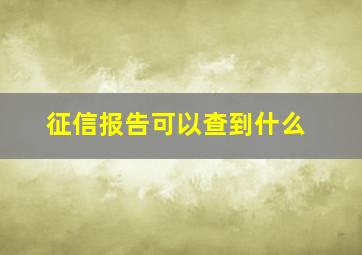 征信报告可以查到什么