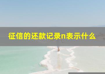 征信的还款记录n表示什么