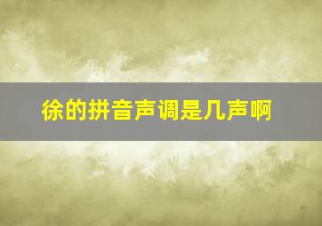 徐的拼音声调是几声啊