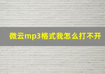 微云mp3格式我怎么打不开