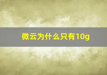 微云为什么只有10g