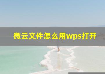 微云文件怎么用wps打开