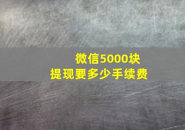 微信5000块提现要多少手续费