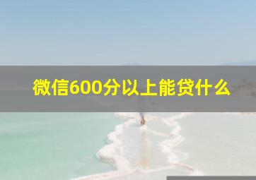 微信600分以上能贷什么