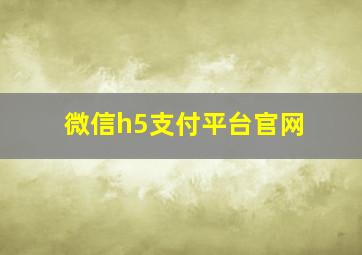 微信h5支付平台官网