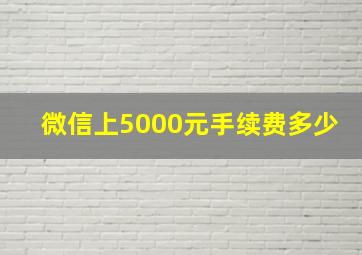 微信上5000元手续费多少