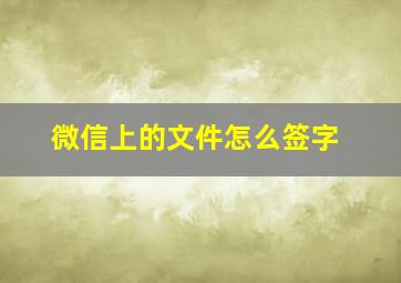 微信上的文件怎么签字