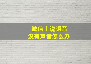 微信上说语音没有声音怎么办