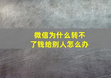 微信为什么转不了钱给别人怎么办