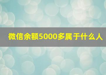 微信余额5000多属于什么人