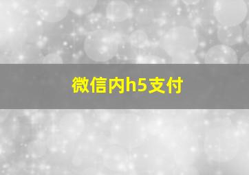 微信内h5支付