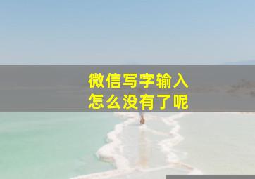 微信写字输入怎么没有了呢