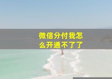 微信分付我怎么开通不了了