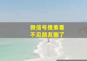 微信号搜索看不见朋友圈了