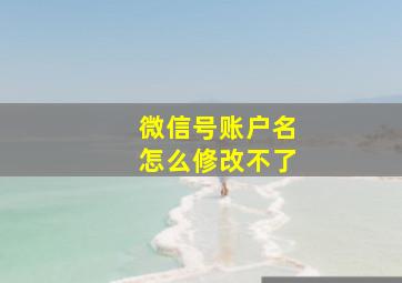 微信号账户名怎么修改不了