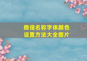 微信名称字体颜色设置方法大全图片