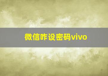 微信咋设密码vivo