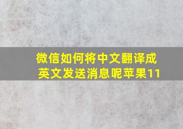 微信如何将中文翻译成英文发送消息呢苹果11