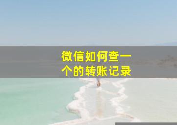 微信如何查一个的转账记录