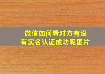 微信如何看对方有没有实名认证成功呢图片