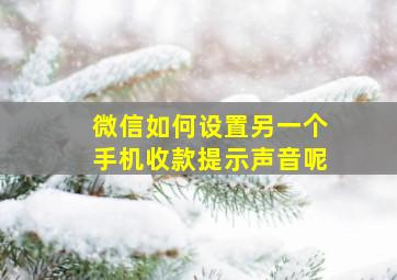 微信如何设置另一个手机收款提示声音呢