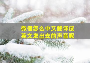 微信怎么中文翻译成英文发出去的声音呢