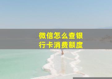 微信怎么查银行卡消费额度