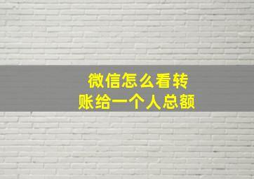 微信怎么看转账给一个人总额