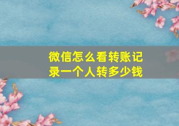 微信怎么看转账记录一个人转多少钱