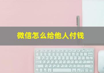 微信怎么给他人付钱