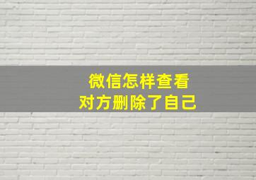 微信怎样查看对方删除了自己