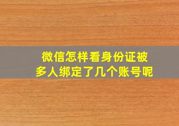 微信怎样看身份证被多人绑定了几个账号呢