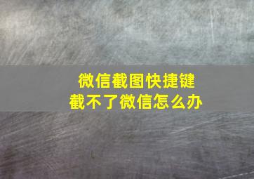 微信截图快捷键截不了微信怎么办