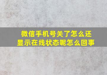 微信手机号关了怎么还显示在线状态呢怎么回事