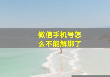 微信手机号怎么不能解绑了