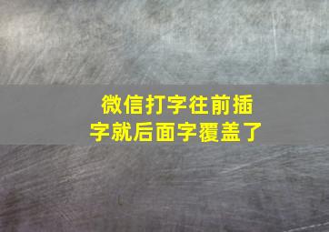 微信打字往前插字就后面字覆盖了