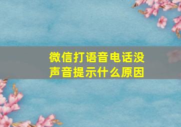 微信打语音电话没声音提示什么原因