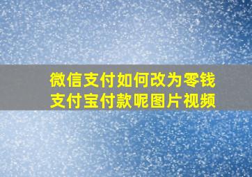 微信支付如何改为零钱支付宝付款呢图片视频