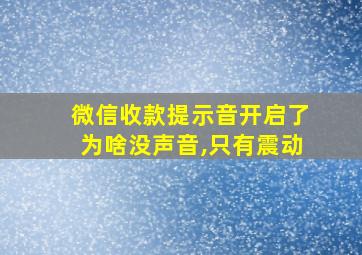 微信收款提示音开启了为啥没声音,只有震动