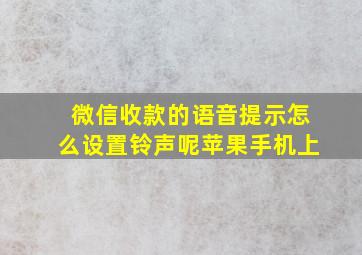 微信收款的语音提示怎么设置铃声呢苹果手机上