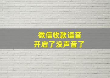 微信收款语音开启了没声音了