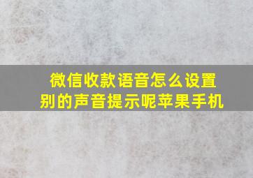 微信收款语音怎么设置别的声音提示呢苹果手机