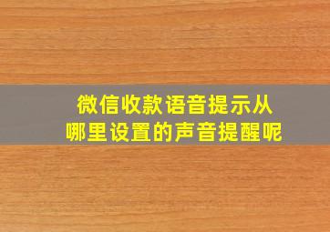 微信收款语音提示从哪里设置的声音提醒呢