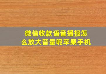 微信收款语音播报怎么放大音量呢苹果手机