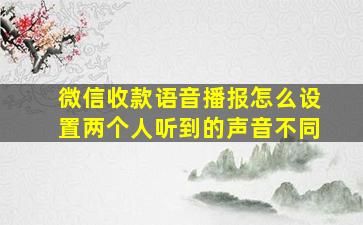 微信收款语音播报怎么设置两个人听到的声音不同